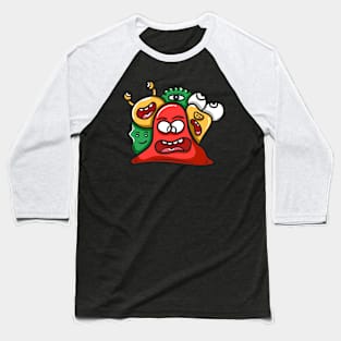 Monster Character Doodle Art Baseball T-Shirt